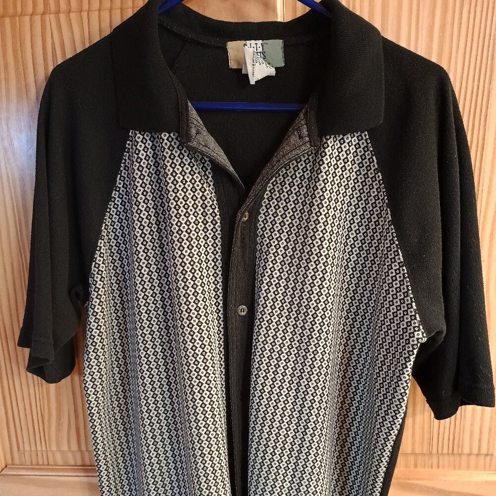 Vintage City Streets Men's Sweater Polo Button Down